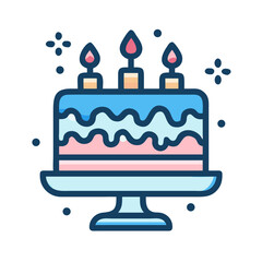 Frosted Celebration Cake Icon Design