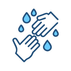 Handwashing with Water Drops Icon Design