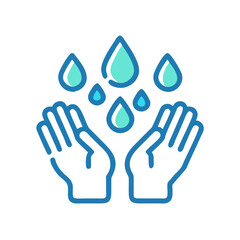 Handwashing with Water Drops Icon Design