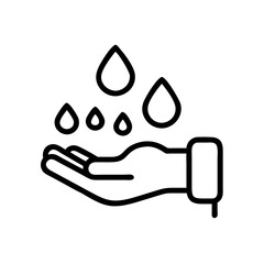 Handwashing with Water Drops Icon Design