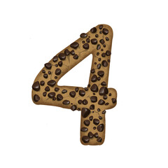 Sweet Cookies Number 4 with Delicious Dessert Style