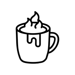Hot Cocoa with Marshmallow Drink Icon Design