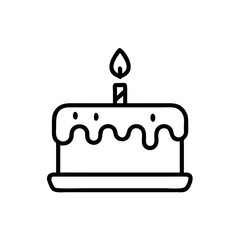 Iced Birthday Celebration Cake Icon Design