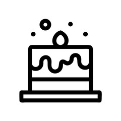Iced Birthday Celebration Cake Icon Design