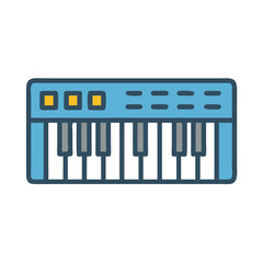 Keyboard Synthesizer Music Instrument Icon Design