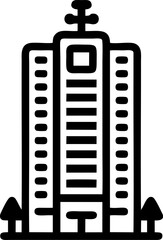 Obraz premium Modern skyscraper with windows and embellishments