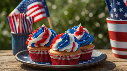 Patriotic cupcakes celebrate summer holiday