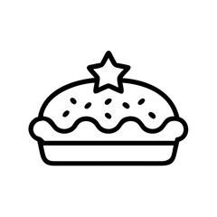 Pastry Cake with Star Decoration Icon Design