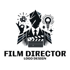 Film Director Vector Logo Design