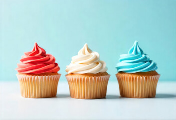 Patriotic cupcake trio red white and blue