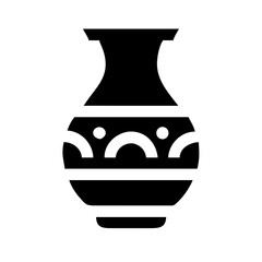 Traditional Vase with Artwork Icon Design