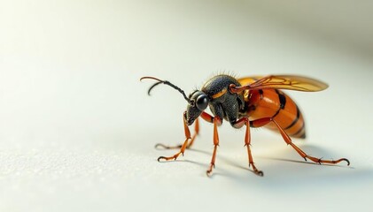 Naklejka premium Close-up of a single insect on pure white background, macro, animal