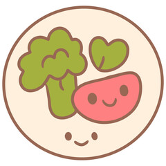 Healthy Food Plate Minimal Vegetable Plate