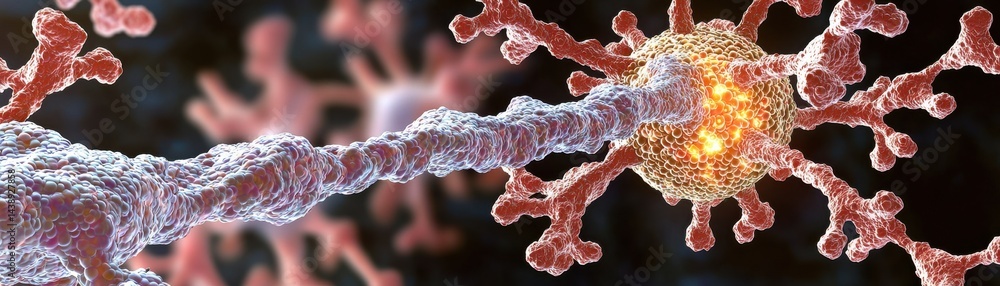 Poster close-up view of an artificial cell with programmable features and unique structures for advanced bi