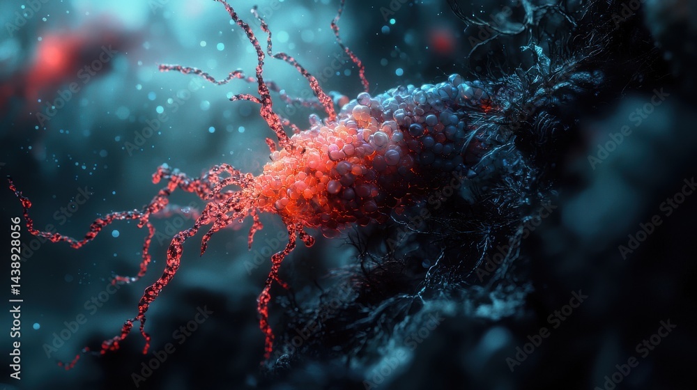 Poster close-up of a single artificial cell designed to mimic biological functions in a unique and intrigui
