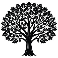Obraz premium Teak trees icon set on white background