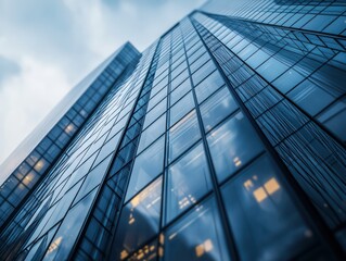 Modern glass skyscrapers cityscape