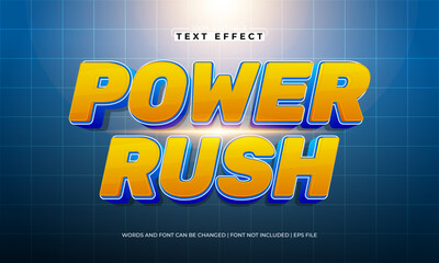 power rush editable text effect with a hero and super text style
