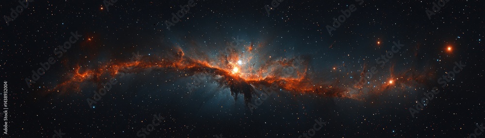 Poster celestial rift in space where entire star systems appear in stunning detail and colorful light again