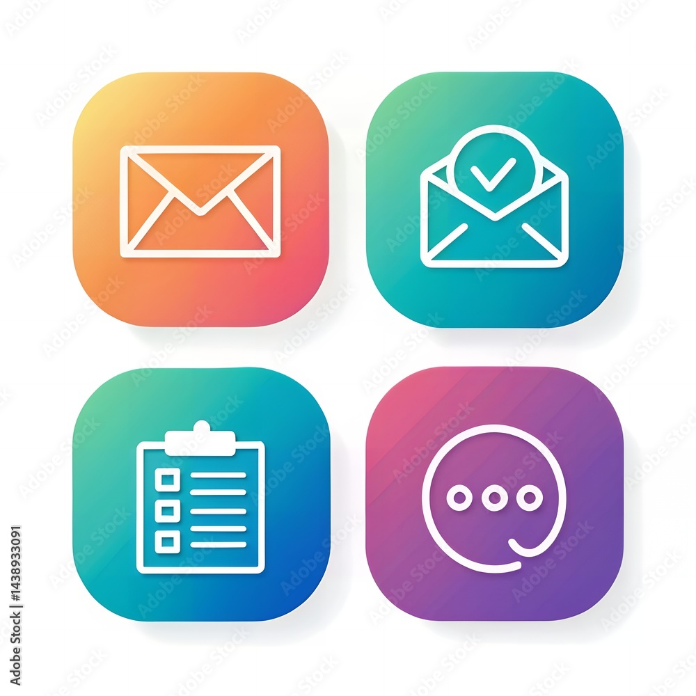 Poster app icons email checklist message notification