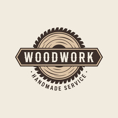 Vintage Woodwork Handmade Service Logo Design
