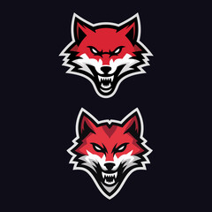 Fierce Fox Mascot Logo Set for Gaming and Esport Teams