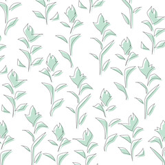 Obraz premium 緑の草模様の背景素材