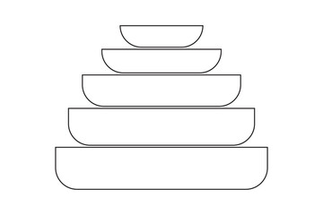 Pyramid Infographics chart icon on white background, vector illustration.