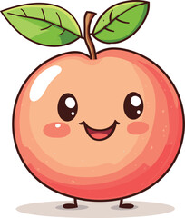 Obraz premium cartoon apple with a worm