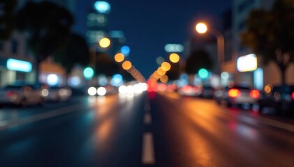 Abstract late-night city lights, blurred motion, transportation, streaks, colorful