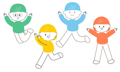 元気でかわいい男性と女性