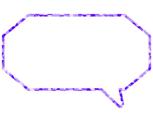 ステンドグラス風吹き出し　三角形模様　細長い八角形