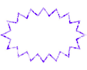 ステンドグラス風吹き出し　三角形模様　細長いギザギザした形
