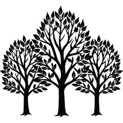 Beach Trees icon set on white background