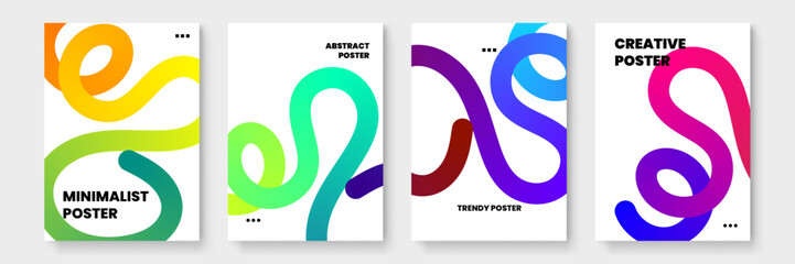 Four posters featuring abstract colorful designs suitable for interior decor, event promotion, social media graphics, and print advertising.