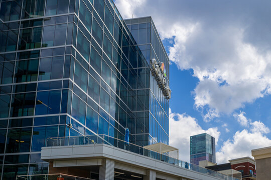 The Comcast building at The Battery at Truist Park  in Atlanta Georgia USA