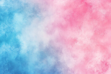 Fototapeta premium Colorful pastel background with a watercolor texture, a blue and pink sky in the center.