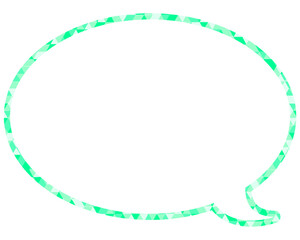 ステンドグラス風吹き出し　三角形模様　丸形