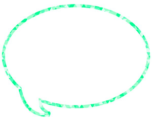 ステンドグラス風吹き出し　三角形模様　丸形