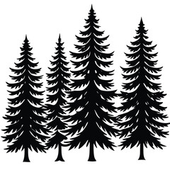 Obraz premium Cedar Trees icon set on white background