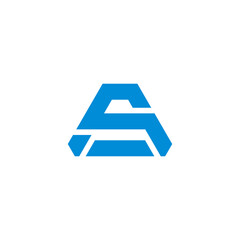 letters sa triangles simple geometric linked logo vector