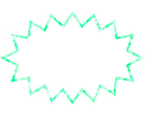 ステンドグラス風吹き出し　三角形模様　細長いギザギザした形