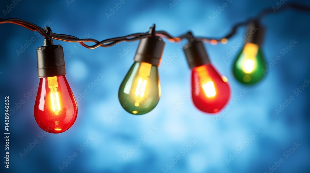 Poster warm glowing string lights, creating a magical ambiance for your space