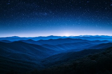 Starry night mountain view