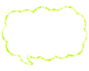 ステンドグラス風吹き出し　三角形模様　細長い雲形