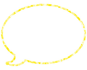 ステンドグラス風吹き出し　三角形模様　丸形