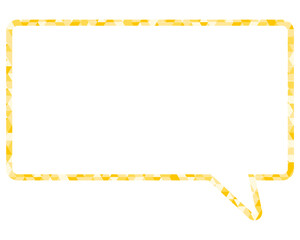 ステンドグラス風吹き出し　三角形模様　四角形