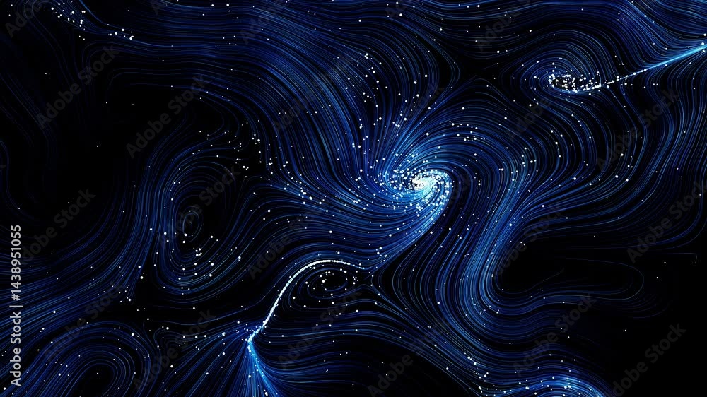 Poster abstract cyber big data flow particles. big data flow and artificial intelligence with lines and a g