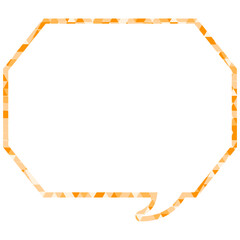 ステンドグラス風吹き出し　三角形模様　角のある八角形