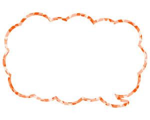 ステンドグラス風吹き出し　三角形模様　細長い雲形